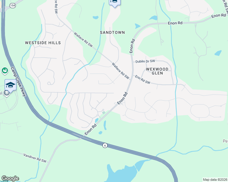 map of restaurants, bars, coffee shops, grocery stores, and more near 5210 Orange Drive Southwest in Atlanta