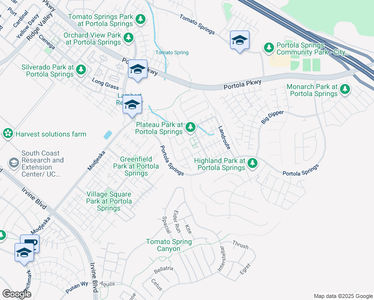 map of restaurants, bars, coffee shops, grocery stores, and more near 223 Gaspar in Irvine