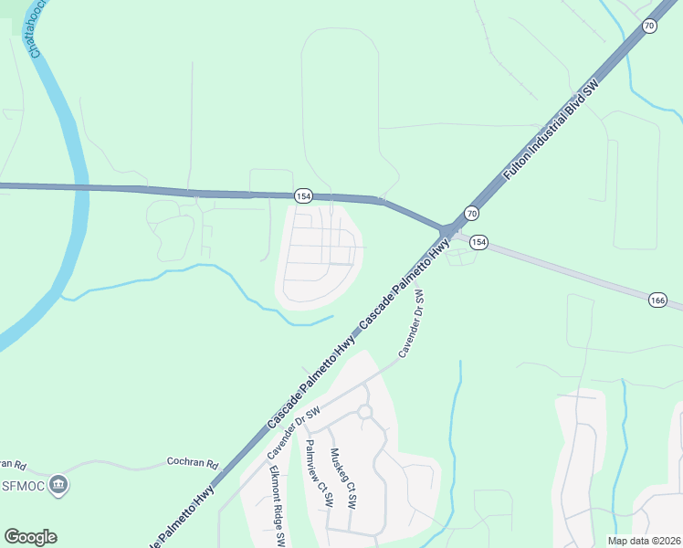 map of restaurants, bars, coffee shops, grocery stores, and more near 2442 Capella Circle Southwest in Atlanta
