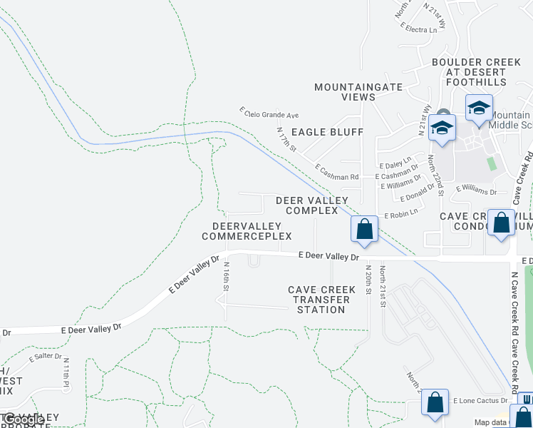map of restaurants, bars, coffee shops, grocery stores, and more near 22248 North 17th Place in Phoenix