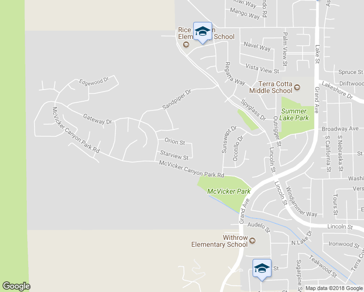 map of restaurants, bars, coffee shops, grocery stores, and more near 15493 Orion Street in Lake Elsinore