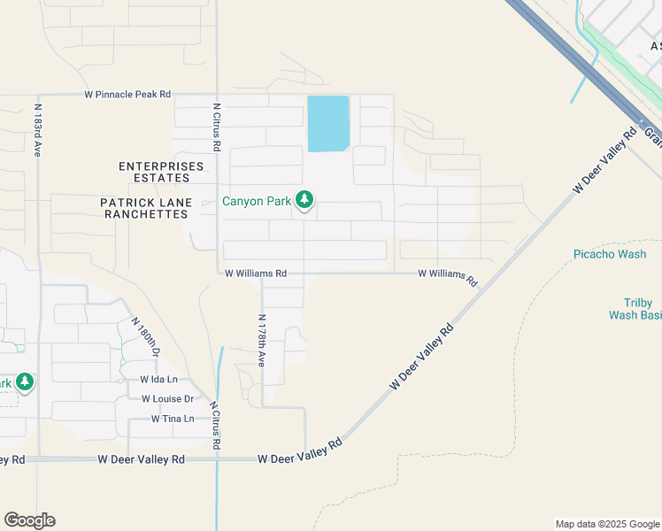 map of restaurants, bars, coffee shops, grocery stores, and more near 17649 West Country Club Terrace in Surprise