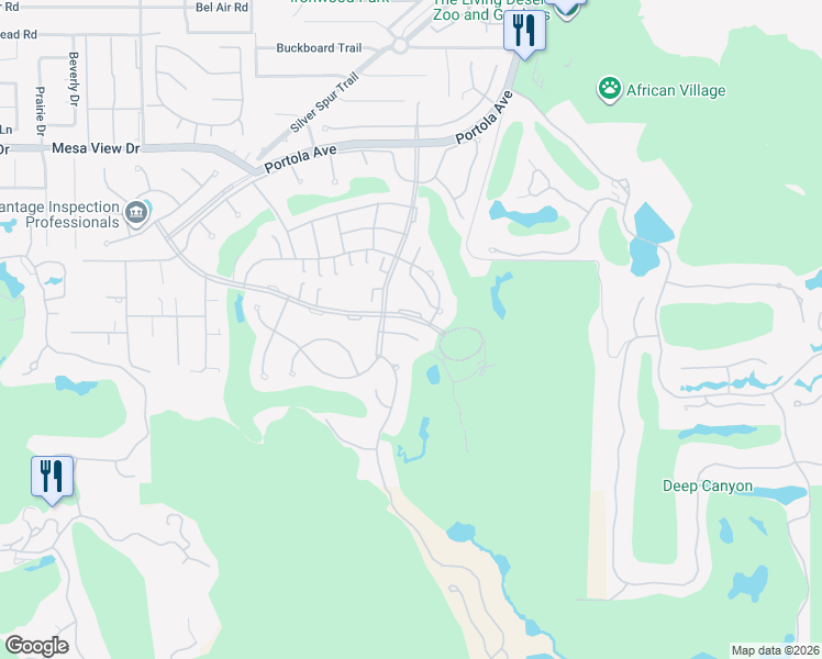 map of restaurants, bars, coffee shops, grocery stores, and more near 73690 Jasmine Place in Palm Desert
