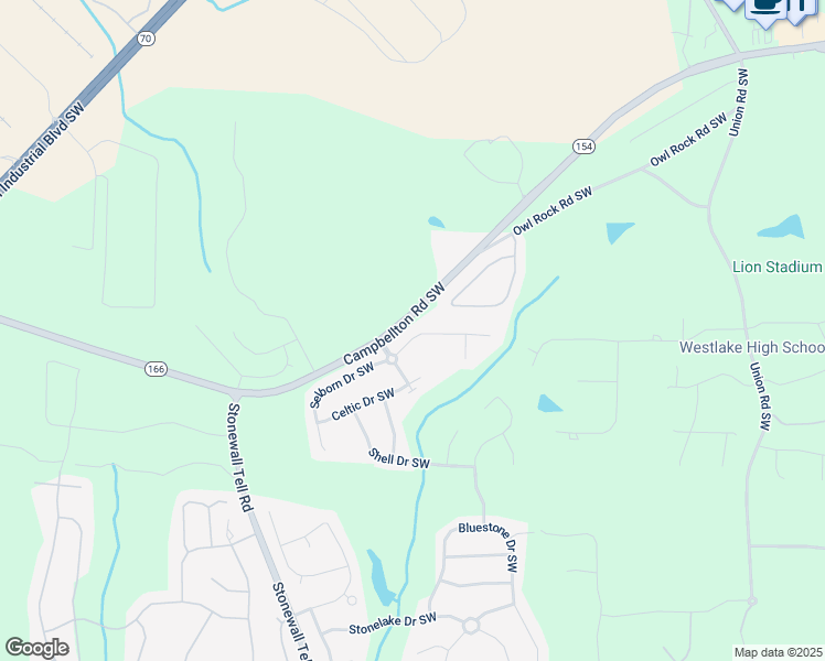 map of restaurants, bars, coffee shops, grocery stores, and more near 6245 Selborn Drive Southwest in Atlanta
