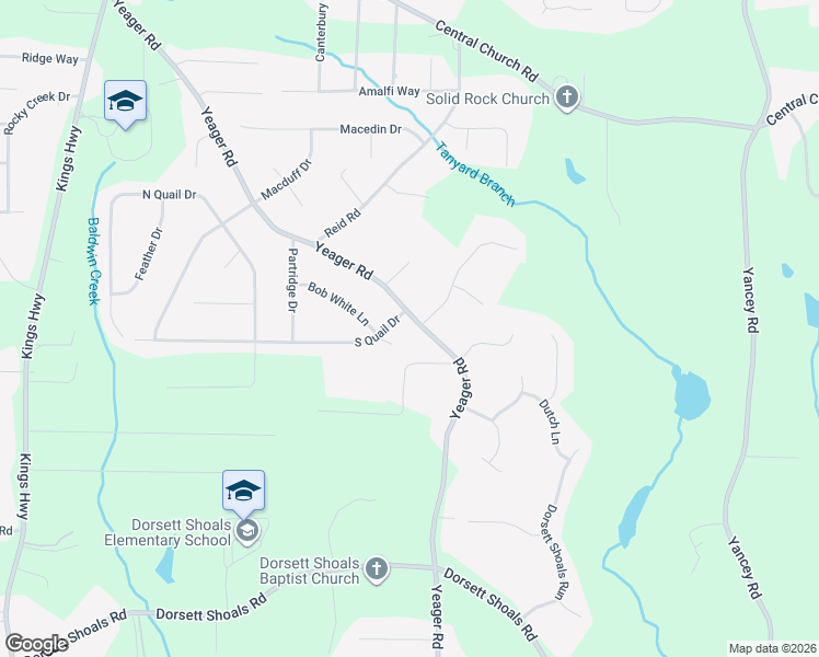 map of restaurants, bars, coffee shops, grocery stores, and more near 4195 Yeager Road in Douglasville