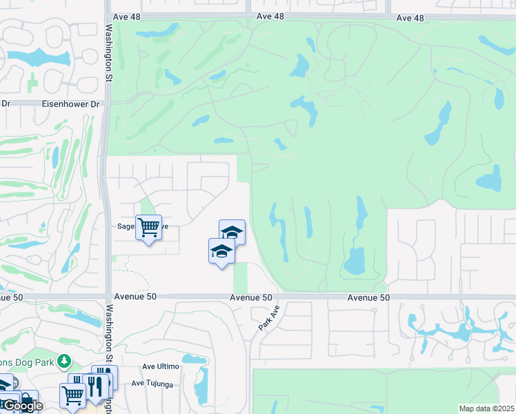 map of restaurants, bars, coffee shops, grocery stores, and more near 49360 Mission Drive West in La Quinta