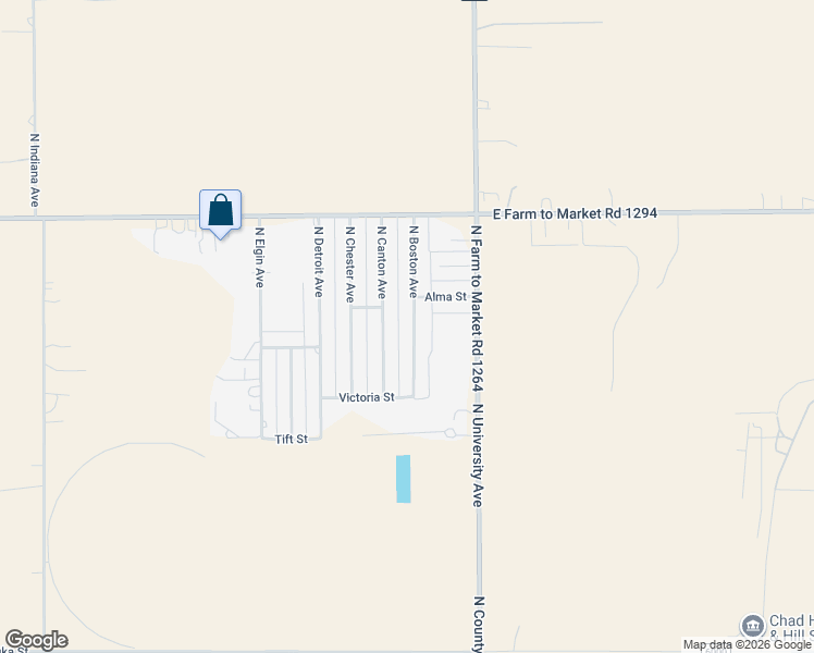 map of restaurants, bars, coffee shops, grocery stores, and more near 9615 North Boston Avenue in Lubbock