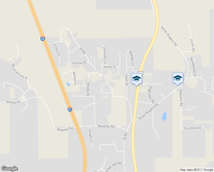 map of restaurants, bars, coffee shops, grocery stores, and more near 2612 North Road in Gardendale