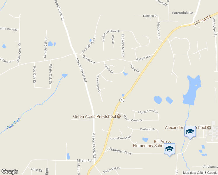 map of restaurants, bars, coffee shops, grocery stores, and more near 6920 Pompas Court in Douglasville