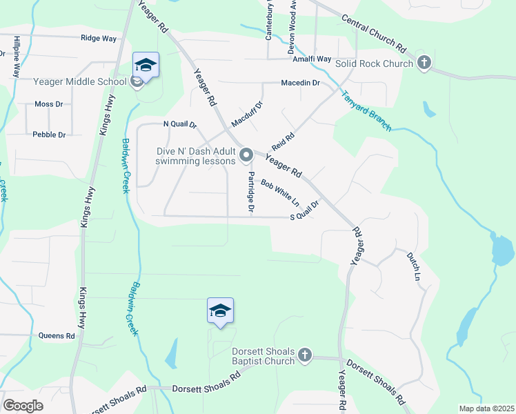 map of restaurants, bars, coffee shops, grocery stores, and more near 5756 South Quail Drive in Douglasville
