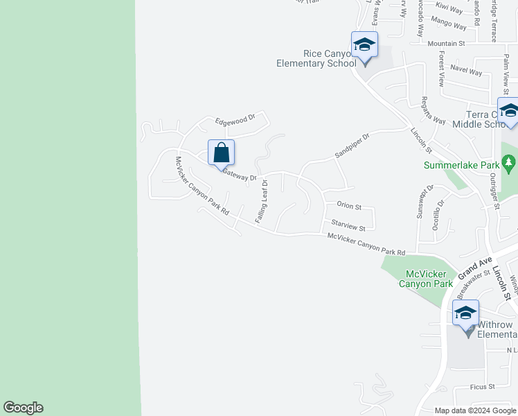 map of restaurants, bars, coffee shops, grocery stores, and more near 29435 Falling Leaf Drive in Lake Elsinore