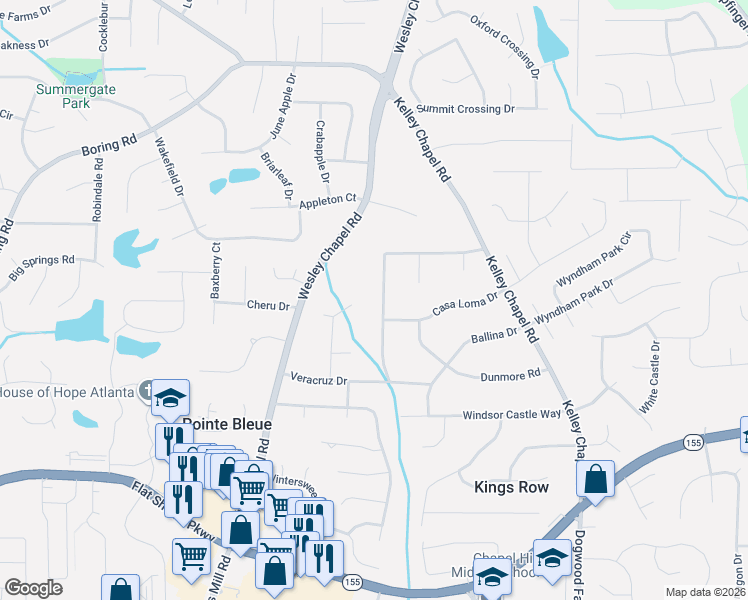 map of restaurants, bars, coffee shops, grocery stores, and more near 3314 Georgian Woods Circle in Decatur