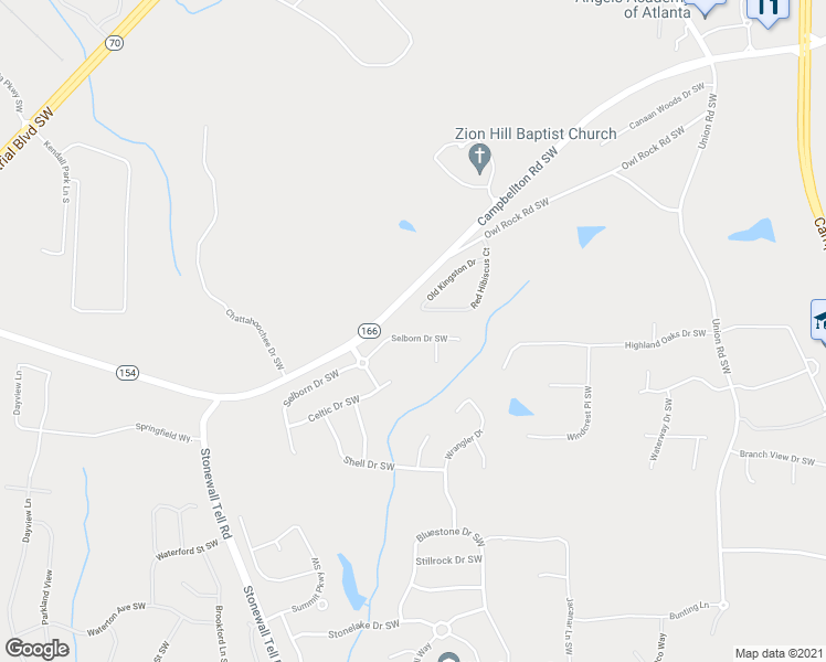 map of restaurants, bars, coffee shops, grocery stores, and more near 6245 Selborn Drive Southwest in Atlanta