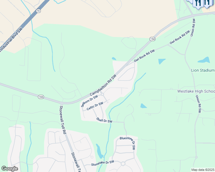 map of restaurants, bars, coffee shops, grocery stores, and more near 6269 Selborn Drive Southwest in Atlanta