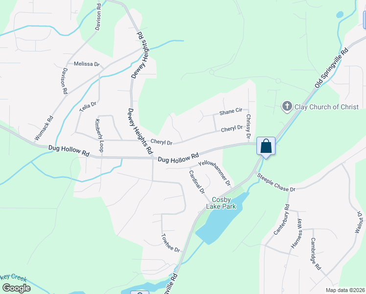 map of restaurants, bars, coffee shops, grocery stores, and more near 5787 Cheryl Drive in Pinson