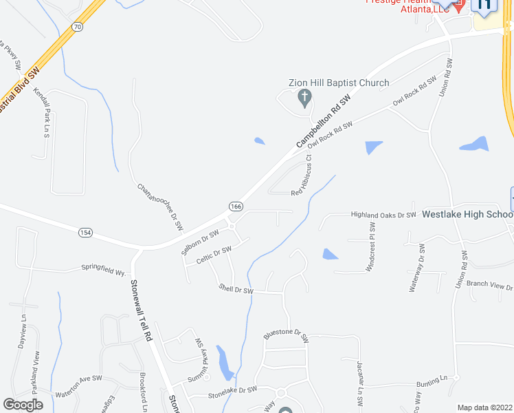 map of restaurants, bars, coffee shops, grocery stores, and more near 6245 Selborn Drive Southwest in Atlanta