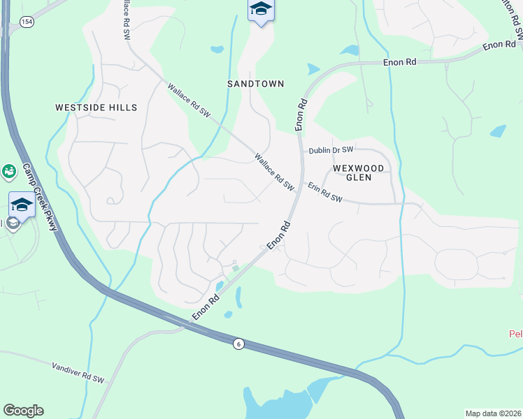 map of restaurants, bars, coffee shops, grocery stores, and more near 5210 Orange Drive Southwest in Atlanta