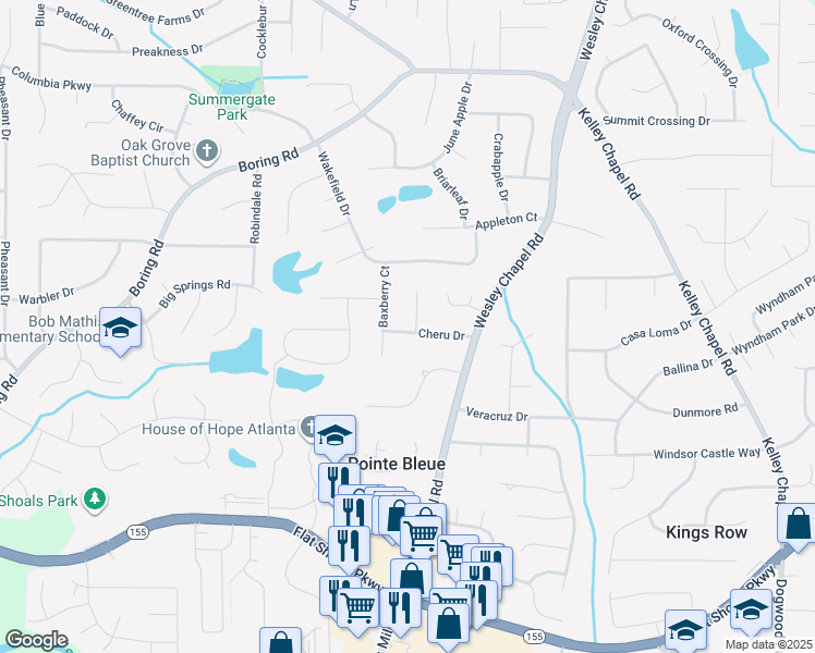 map of restaurants, bars, coffee shops, grocery stores, and more near 3211 Cheru Court in Decatur