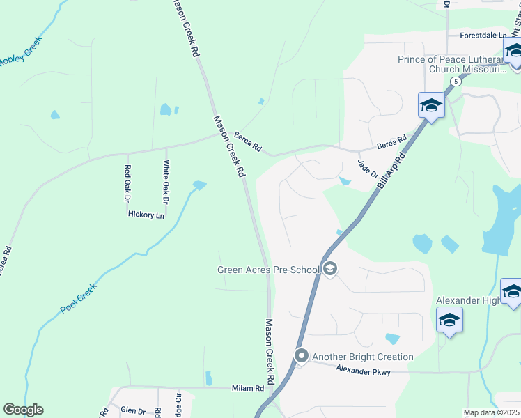 map of restaurants, bars, coffee shops, grocery stores, and more near 4192 Mason Creek Road in Winston