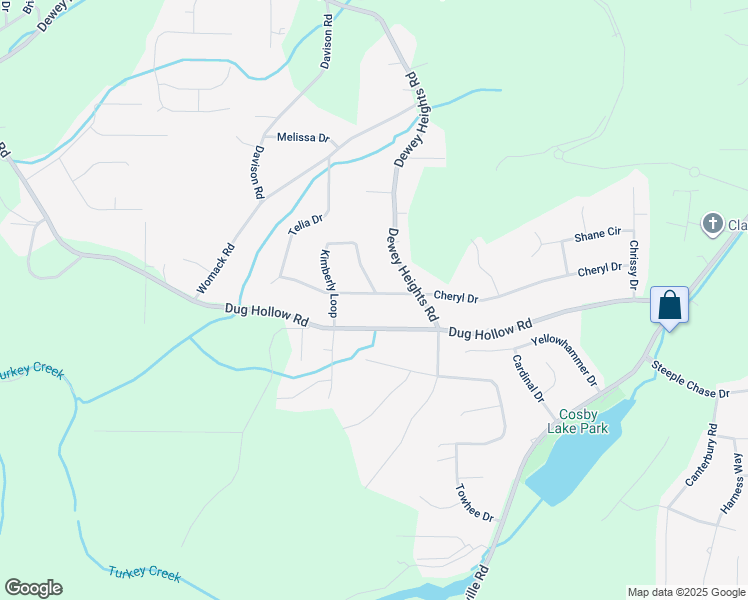 map of restaurants, bars, coffee shops, grocery stores, and more near 5639 Cheryl Drive in Pinson