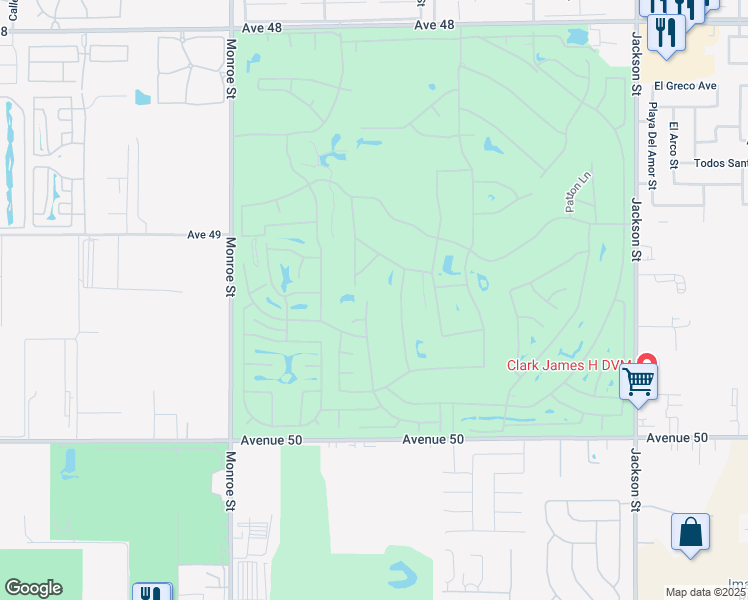 map of restaurants, bars, coffee shops, grocery stores, and more near 49510 Lincoln Drive in Indio