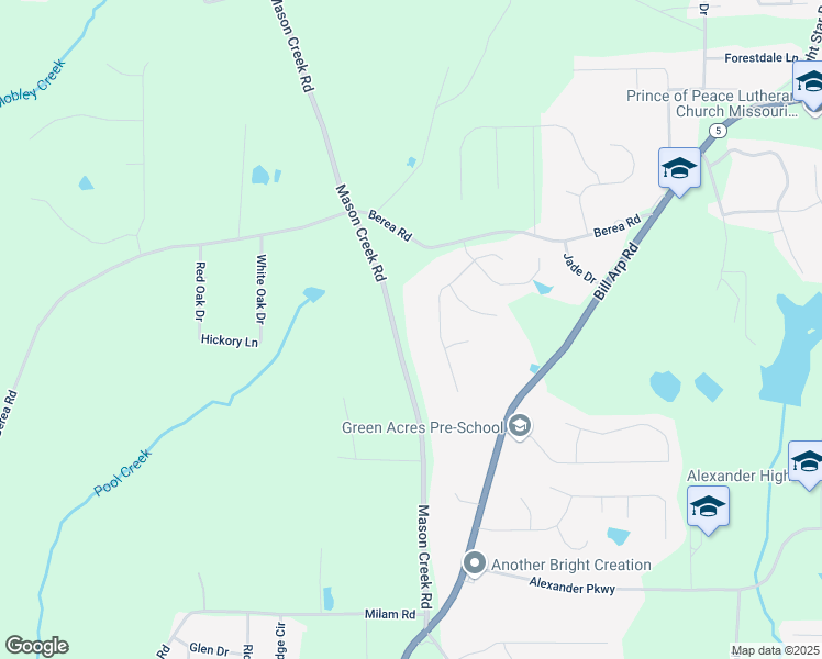 map of restaurants, bars, coffee shops, grocery stores, and more near 4192 Mason Creek Road in Winston