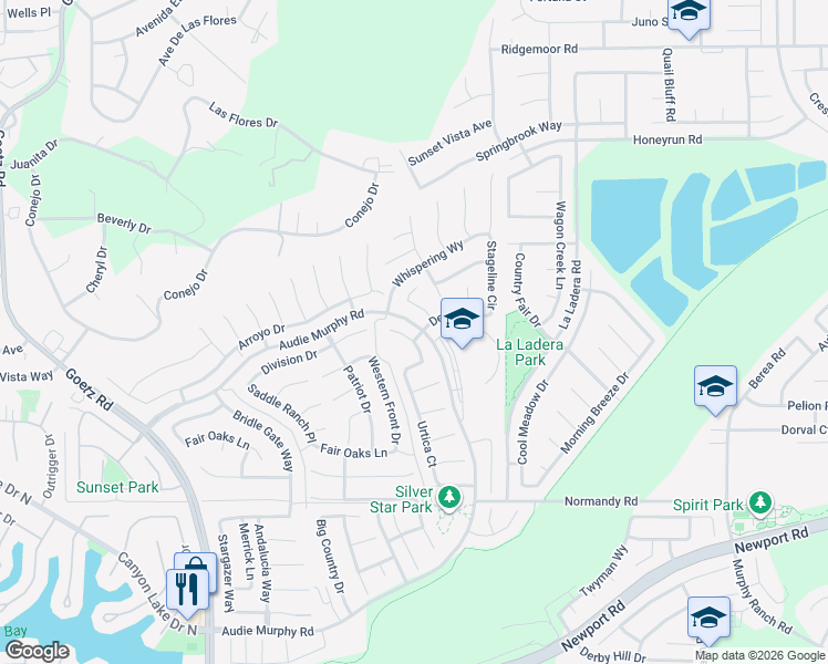 map of restaurants, bars, coffee shops, grocery stores, and more near 29744 Gypsy Canyon Circle in Menifee