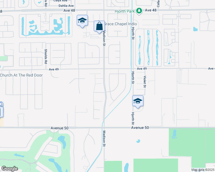 map of restaurants, bars, coffee shops, grocery stores, and more near 49295 Tidewater Drive in Indio