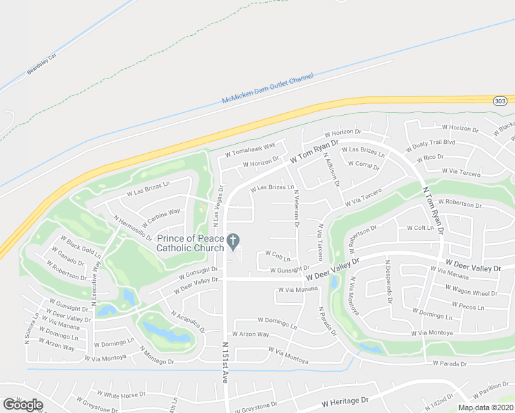 map of restaurants, bars, coffee shops, grocery stores, and more near 22711 North La Paz Lane in Sun City West