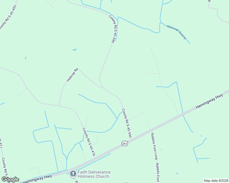 map of restaurants, bars, coffee shops, grocery stores, and more near 140 County Road S-45-590 in Kingstree