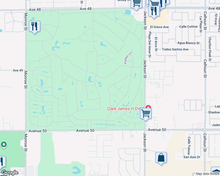 map of restaurants, bars, coffee shops, grocery stores, and more near 82675 Burnette Drive in Indio