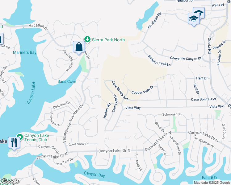 map of restaurants, bars, coffee shops, grocery stores, and more near 23101 Cross Hill Drive in Menifee