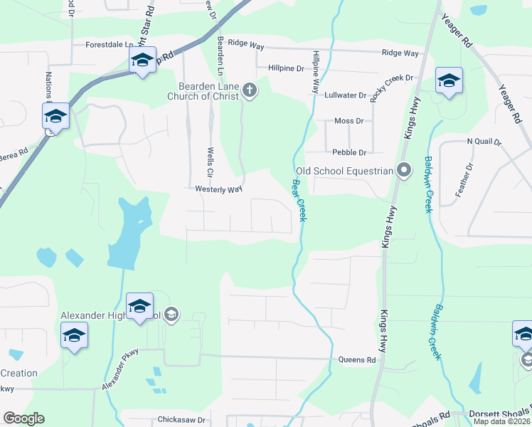 map of restaurants, bars, coffee shops, grocery stores, and more near 4164 East Shore Court in Douglasville