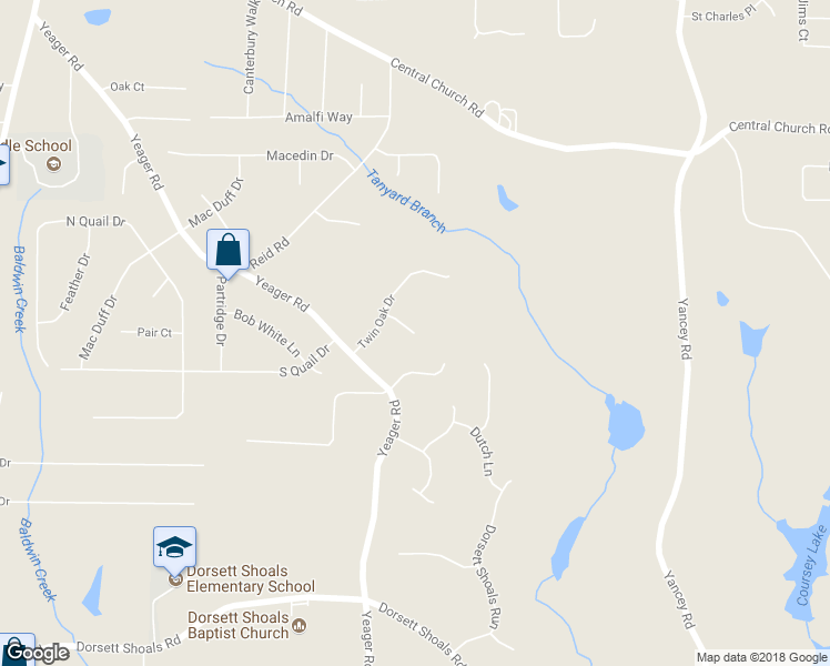 map of restaurants, bars, coffee shops, grocery stores, and more near 4298 Dry Branch Court in Douglasville