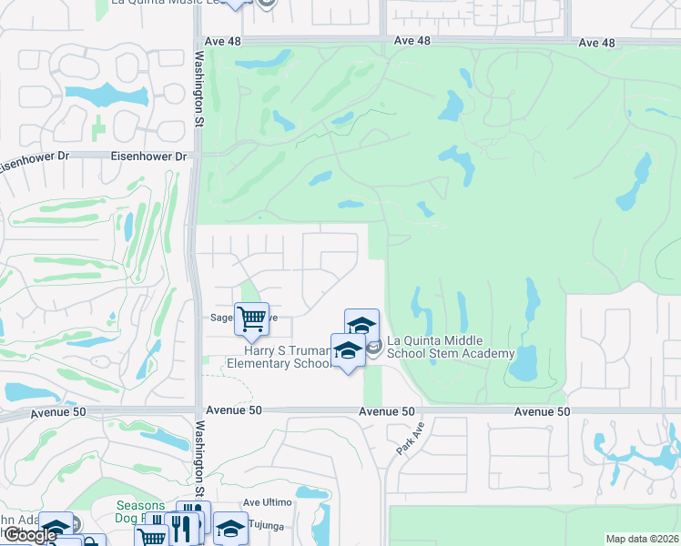 map of restaurants, bars, coffee shops, grocery stores, and more near 78900 Vía Melodia in La Quinta
