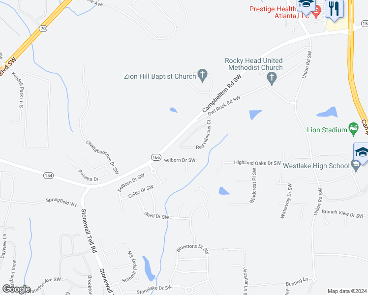 map of restaurants, bars, coffee shops, grocery stores, and more near 2336 Red Hibiscus Court in Atlanta