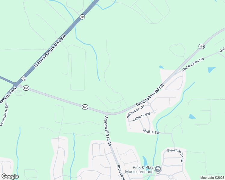 map of restaurants, bars, coffee shops, grocery stores, and more near 2730 Chattahoochee Drive Southwest in Atlanta