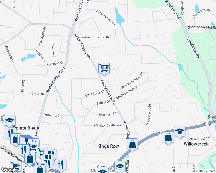 map of restaurants, bars, coffee shops, grocery stores, and more near 3186 Sherwood Oaks Court in Decatur
