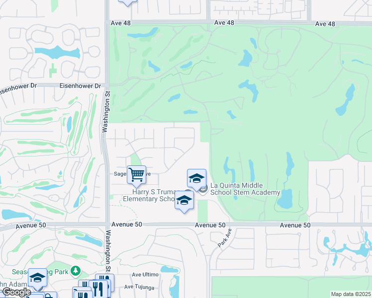 map of restaurants, bars, coffee shops, grocery stores, and more near 78900 Vía Melodia in La Quinta