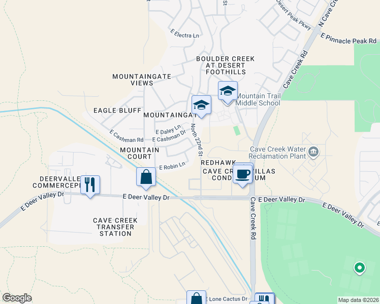 map of restaurants, bars, coffee shops, grocery stores, and more near 2153 East Donald Drive in Phoenix