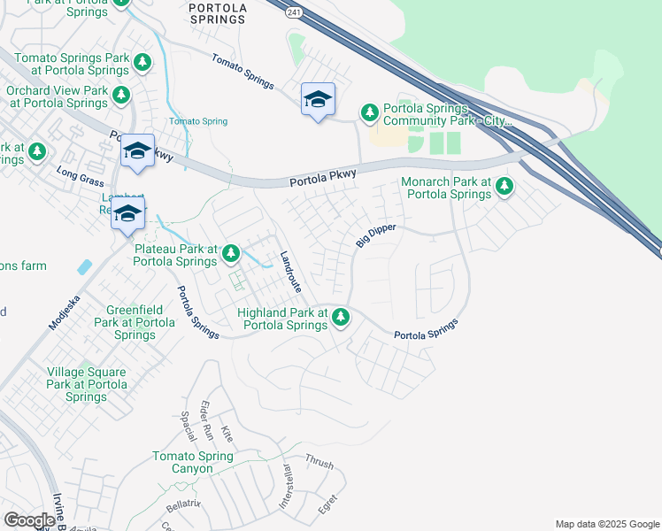 map of restaurants, bars, coffee shops, grocery stores, and more near 186 Plum Lily in Irvine