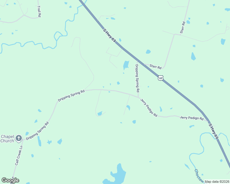 map of restaurants, bars, coffee shops, grocery stores, and more near 9407 Dripping Spring Road in Denison