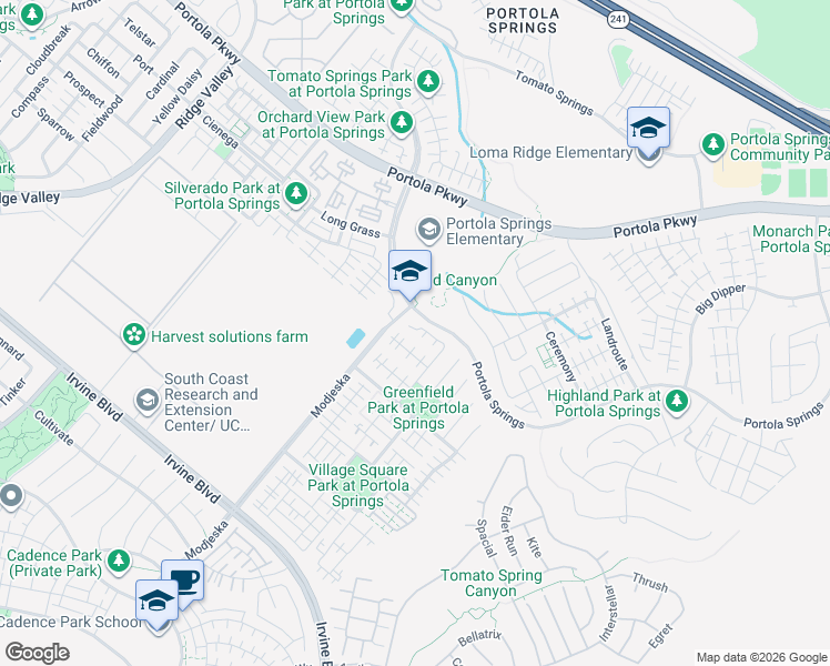 map of restaurants, bars, coffee shops, grocery stores, and more near 126 Brambles in Irvine