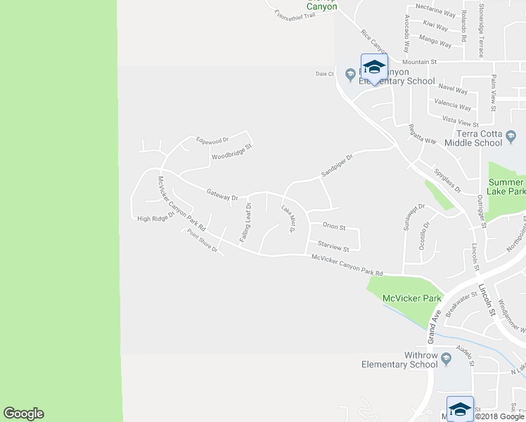 map of restaurants, bars, coffee shops, grocery stores, and more near 29417 Rocky Canyon Drive in Lake Elsinore