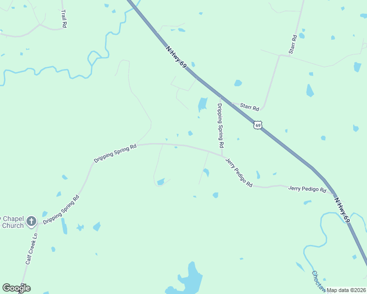 map of restaurants, bars, coffee shops, grocery stores, and more near 9407 Dripping Spring Road in Denison