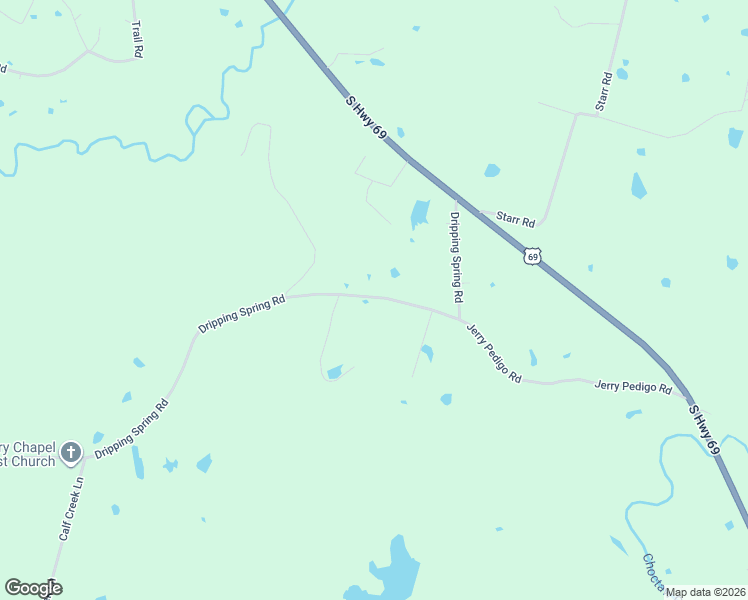 map of restaurants, bars, coffee shops, grocery stores, and more near 9407 Dripping Spring Road in Denison