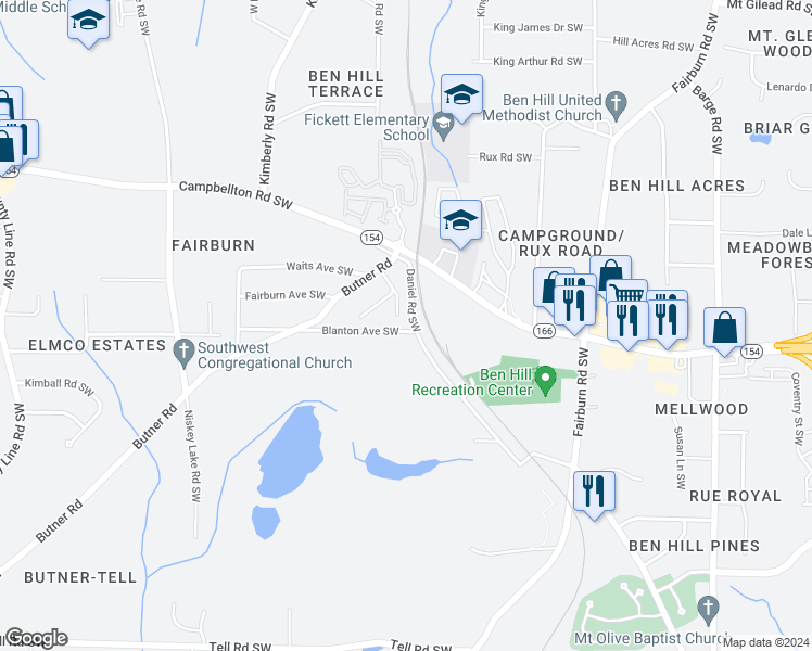 map of restaurants, bars, coffee shops, grocery stores, and more near 2287 Roswell Street Southwest in Atlanta