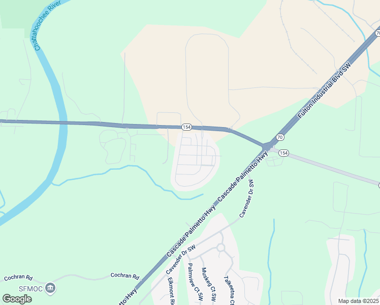 map of restaurants, bars, coffee shops, grocery stores, and more near 7115 Chara Lane in Atlanta