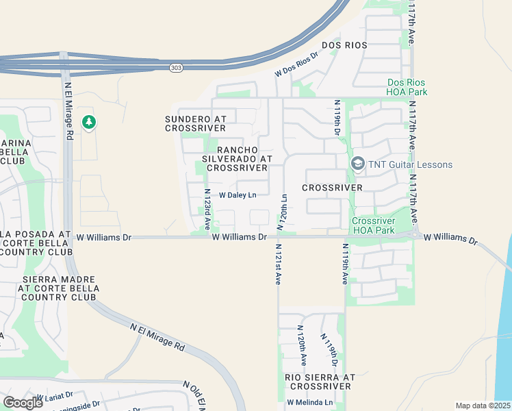map of restaurants, bars, coffee shops, grocery stores, and more near 12107 West Daley Lane in Sun City
