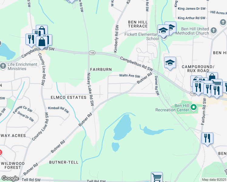 map of restaurants, bars, coffee shops, grocery stores, and more near 4231 Blanton Avenue Southwest in Atlanta
